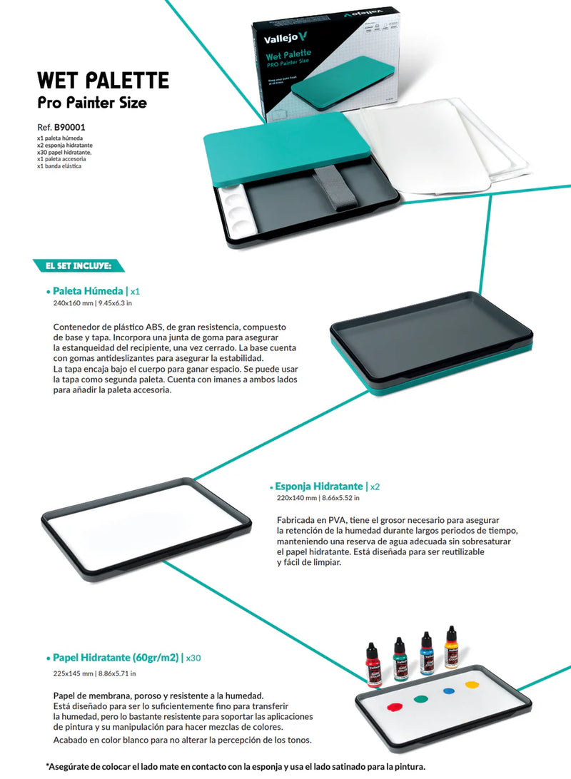 B90001 Wet Palette Pro Pinter Size